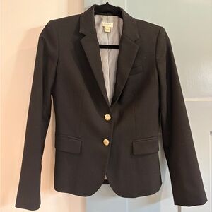 J. Crew Black Schoolboy Blazer with Gold Accents